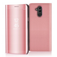 Калъф тефтер огледален CLEAR VIEW за Huawei Mate 20 Lite SNE-LX1 златисто розов 